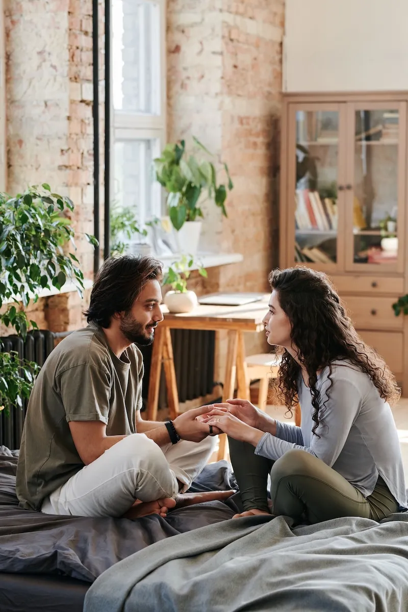 Couple talking together